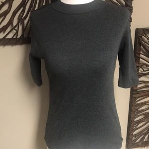 Ribbed Knit Tee.